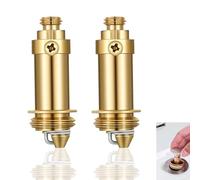 2 Pack Click Clack Plug Bolt, Brass Plug Bolt, Basin Waste Pop Up Plug Assembly, M8 M16x1.5 Threads, Click Push Pop Up Plug Universal Fit for Bathroom Bathtub Drains, Rust-Proof and Easy to Install
