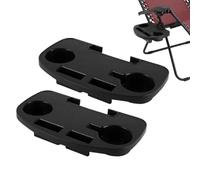 2 Pack Clip On Camping Chair Side Table, Zero Gravity Chair Cup Drink Holder Outdoor Garden Fishing Beach Storage Tidy with Mobile Device & Snack Slot and Carry Your iPhone/iPad for Pool, Beach