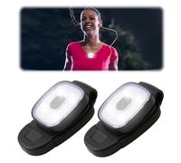 2 Pack Clip on Torch, LED Running Flashlight for Runners USB Rechargeable Night Running Safety Chest Light with 3 Brightness Modes Hands Free Lightweight Flashlight for Dog Walking Hiking Joggers