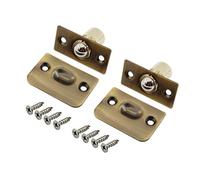 2 Pack Closet Door Ball Catch Hardware,ULIFESTAR Stainless Steel French Door Catch Ball Latches Adjustable Cabinet Latch with Strike Plate Drive-in Spring for Closet,Cupboard Door Antique Gold