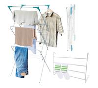 2 Pack Clothes Drying Airer Kit - 3 Tier Folding Clothes Airer plus 4 Tier Radiator Airer | Indoor Winter Drying, Towel Holder, Strong Metal, Space Saving Washing Line Rack | Lightweight - 2pk