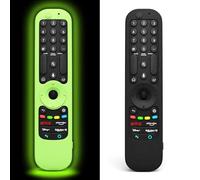 (2 Pack) CLVIZCXOM Remote Case Silicone Cover Fit for LG AN-MR21GA AN-MR21GC AN-MR22GA AN-MR22GN AN-MR23GA AN-MR24GA Smart TV Remote Control Remote Case(Black + Glow-in-the-Dark Green)