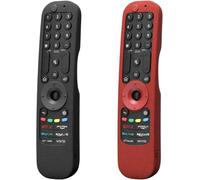 (2 Pack) CLVIZCXOM Remote Case Silicone Cover Fit for LG AN-MR21GA AN-MR21GC AN-MR22GA AN-MR22GN AN-MR23GA AN-MR24GA Smart TV Remote Control Remote Case(Red + Black)