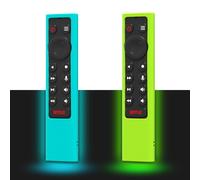 [2 Pack] CLVIZCXOM Silicone Remote Cover for NVIDIA Shield TV Pro 4K HDR Remote Controller Washable Anti-Lost Protetcor Remote Case(Glow Blue + Glow Green)