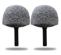 2 Pack Cobweb Duster Head Brush - High Efficiency Twist-On Spider Web Brush for Indoor & Outdoor Cleaning, Compatible with Standard Acme Threaded Poles, Grey
