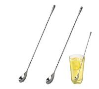 【2-Pack】 Cocktail Stirring Sticks - 30cm Reusable Bar Stirrers with Twisted Design | Drink Stirrers Dishwasher Safe & Durable Stainless Steel