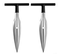 2 Pack Coconut Opener Tool Set, Stainless Steel Coco Nut Bottle Opener, Coconut Puncher and Coconut Meat Remover Scraper with Non-slip Wooden Handle,Coconut Punch Tools