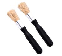 2-Pack Coffee Machine Cleaning Brush - 8.6cm Wooden Handle Natural Bristle Brush for Espresso Machines & Grinders (Black)