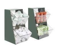 2 Pack Coffee Pod Holder K Cup Storage Bar Organizer for Home and Office Countertop Organiser Bins for Station Counter Container for Tea Bag Sugar Creamer Filter Green