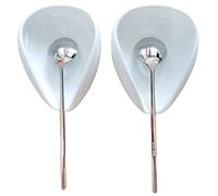 2 Pack Coffee Spoon Rest and Spoon, Small Ceramic Coffee Spoon Holder, Spoon Rests for Coffee Stirrers, Teaspoon, Bar Spoon, Coffee Bar Accessories, Coffee Station Décor