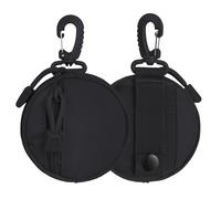 2 Pack Coin Purse, Round Coin Bag with Zipper and Carabiner, Mini Backpack Style Key Chain Coin Pouch, Tactical Pouches Small Cash Bag for Women Man