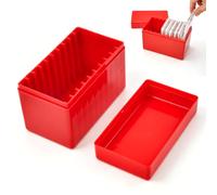 2 Pack Coin Slab Storage Box, Holds 10 Graded Coin Slabs Each, Compatible with PCGS & NGC Slabs and Most Standard Graded Coin Holders, Secure Coin Organizer Case (Red)