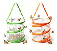 2 Pack Collapsible Bug Catcher Net Portable Butterfly Habitat Cage Mini Insect Reproduction Mesh for Kids Insects Catching and Life Science Education