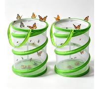 2 Pack Collapsible Butterfly Catcher Nets, Foldable with Zippered Cover, Portable Bug Catcher for Outdoor Summer Camp, Washable Butterfly Kits for Kids Insect Observation and Nature Exploration