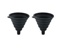 2 Pack Collapsible Funnel Silicone Convenient Foldable Gadgets Cooking Small Funnel Oils Durable L Black