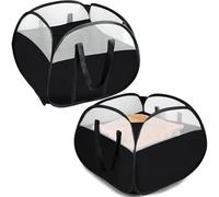 2 Pack Collapsible Laundry Baskets, 90L Large Foldable Laundry Basket, Pop Up Hampers for Laundry, Dirty Clothes Laundry Hamper for Bedroom, Bathroom, Dorm, Laundry Room, Travel or Camping Black