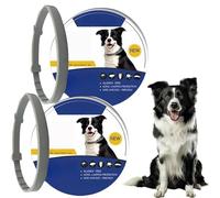 2 Pack Collar for Dogs,Dog Insect Repellent Collars,Repellent Adjustable Dog Collars,Safe Waterproof Adjustable Dog Collars,Containing Natural Essential Oils,Co/llars for Dogs over 7 Weeks(Grey)