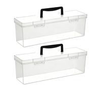 2 Pack Collectible Card Storage Box with Fixed Dividers for Game Cards Sports and Trading Cards Card Carrying Case