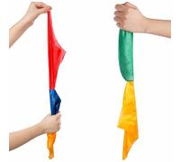 2-Pack Color-Changing Scarves Magic Set - Perfect for Street Magic, Parties, and Children's Shows - Magic Tricks for Kids-Blue, Yellow, Red, Green