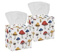2 pack colored mushroom Tissue Box Cover, 5x5x5in