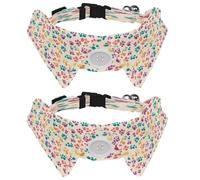 2 Pack Colored Paw Dog Collars Bowtie with Shirt Collar Adjustable Pet Cats Puppies Necktie for Small Girl Boy Dog Wedding Birthday Gift