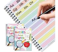 2 Pack Colored Raised Line Handwriting Paper Spiral Bound 8.3x11 Inch Raised Lined Notebook Writing Practice Writing Paper Practice with ADHD 0.63In Sensory Line Dysgraphia Pad for Students