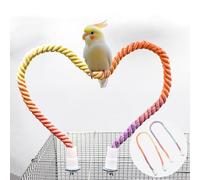 2 Pack Colorful Bird Rope Perch, Parrot Swing Toy, Bird Climbing Ladder Toy, Cage Accessories for Small and Medium Birds Parrot Parakeet Budgies Cockatiels Lovebirds - 31.49"/80 cm