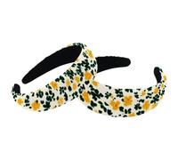 2 Pack Colorful Ditsy Floral Pattern Thick Hair Wide Top Hair Hoops, Headband for Women, No Slip Hairbands, Cute Hair Headbands, Hair Accessories