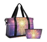 2 Pack Colorful Duffel Bags with Toiletry Bag for Yoga Boho Tarot Pattern Colorful Boho Tarot Astrology, 1 Size, Colorful Bohemian Tarot Astrology, Taille unique
