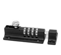 2 Pack Combination Locking Bolt 4 Digit, Sliding Bolts Latch Weatherproof, Zinc Alloy Keyless Slide Lock 121mm/4.8in Heavy Duty, Lockable Padbolt for Gate, Shed, Garage with Anti-Tamper Screws-Black
