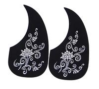 2 Pack Comma Shape Guitar Pickguard Sticker for Acoustic Guitars | Silver Pvc, Adhesive Backing, Scratch-resistant Surface Protection for 40/41 Inch Models
