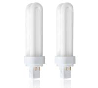 2 Pack Compact Fluorescent Lamp 1200LM 4000K Natural White PLC Light Bulbs 4 Pin 220V 18W G24q-2 Bulb 2U Double Tube Energy Saving Lamp Non-dimmable for Kitchen Porch Corridor Bathroom Office Living