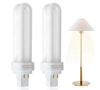 2 Pack Compact Fluorescent Lamp 220V 4 Pin 18W G24q-2 Bulb 1200LM Cool White 4000K PLC Light Bulbs 2U Double Tube Energy Saving Lamps, Non-dimmable for Office Bathroom Porch Corridor Living Room