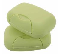 2 Pack Compact Travel Soap Containers - Secure Seal Design for Moistureproof Storage - Ideal for Home & Outdoor Use - Portable Square Case for Toiletries