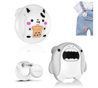 (2 Pack) Compatible with AirTag Holder for Kids, Soft Silicone Waterproof Cute Air tag Case with Pin Hidden Air tag Holder for Child, Elderly, Pets Collar, Clothes, Shoe, Backpack (White+Grey)