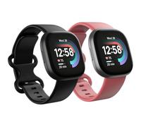 2 Pack Compatible with Fitbit Sense 2 /Versa 3 4 | Soft Silicone Sports Replacement Waterproof Wristbands for Women Men
