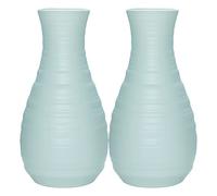 2 Pack Composite Plastics Flower Vase, Unbreakable Ceramic Look Vase for Home Decor Centerpieces, Arranging Bouquets (Green)