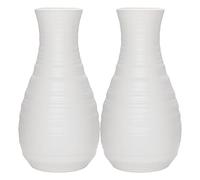 2 Pack Composite Plastics Flower Vase, Unbreakable Ceramic Look Vase for Home Decor Centerpieces, Arranging Bouquets (White)