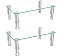 2 Pack Computer Monitor Riser with Height Adjustable Multi Media Desktop Stand for Flat Screen LCD LED TV, Laptop/Notebook/Xbox One