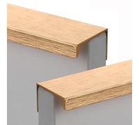 2 Pack Concealed Kitchen Cupboard Handles Hidden Furniture Handles Finger Edge Pull Concealed Cabinet Handles Invisible Drawer Pulls with Screws for Wardrobe Door Drawer (Brushed Gold,Length:500mm)