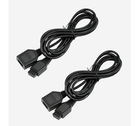 2-Pack Controller Extension Cable for SEGA Genesis Mega Drive MD1 MD2 MD3 | Shielded Premium Game Console Controller Extension Cable, 1.8 Metre, 9-Pin Male to Female, Black, Interference-resistant