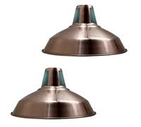 2 Pack Copper 30Cm Shade Modern Metal Lamp Shades Ceiling Light Shades, | 30cm Easy Fit Lampshades, for Vintage Industrial Pendant Lights Bedroom, Kitchen, Bathroom Antique Shade (Copper)
