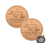 2 Pack Copper Disk for Bird Bath, Birds Waters Baths Triple-Point Support Cleaner Tray, Durable Physical Cleaning Bird Baths Purification Disc Feeder Accessories For Water Bowl Outdoor Garden