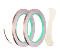 2-Pack Copper Foil Tape, 22 Yards Each, With Folding Knife And Burnishing Tool For Diy Glass Art Projects
