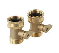 2 Pack Copper Garden Hose Shut Off Valve, Brass Build with Ergonomic Grip Handle, Leak-Resistant Ball Mechanism, Precise Flow Adjustment for 3/4 Inch Standard Hoses in Yard and RV Use