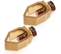 2 Pack Copper Ground Rod Clamp Set, Great for 1/2”- 5/8” Grounding Rods, Earth Rod Copper Grounding Clamp with Galvanized Bolt for Residential and Commercial