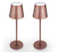 2-Pack Cordless Table Lamp, Step-Adjustable Dimming, Waterproof for Indoor and Outdoor Use, Portable LED Rechargeable Nightstand Light