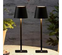 2 Pack Cordless Table Lamps-6000mAh Rechargeable Lamp,Waterproof Outdoor Table Lights for Patio|Shower|Restaurant|Dinner|Kitchen Counter|Dining Table Top Lighting,Mini Small Battery Operated Lamp