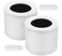 2 Pack Core Mini-RF Replacement Filter for Levoit Core Mini Air Purifier, 3-IN-1 HEPA Filter with High Efficiency Activated Carbon Filter, 2pcs HEPA Filter + 10pcs Aroma Pads