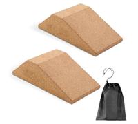 2 Pack Cork Squat Wedge Block - Heel Elevated Squats & Calf Raises, Non-Slip Slant Board for Weightlifting & Yoga Fitness Protection